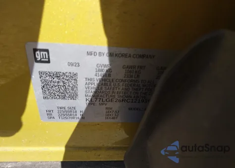 2024 Chevrolet Trax Fwd 1Rs z USA, uszkodzony, nr VIN KL77LGE26RC121939